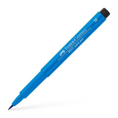 Faber-Castell Pitt Artist Pen Pinselstift – Pinselspitze, 2,5 mm, pigmentiert, wasserfest, Phthaloblau