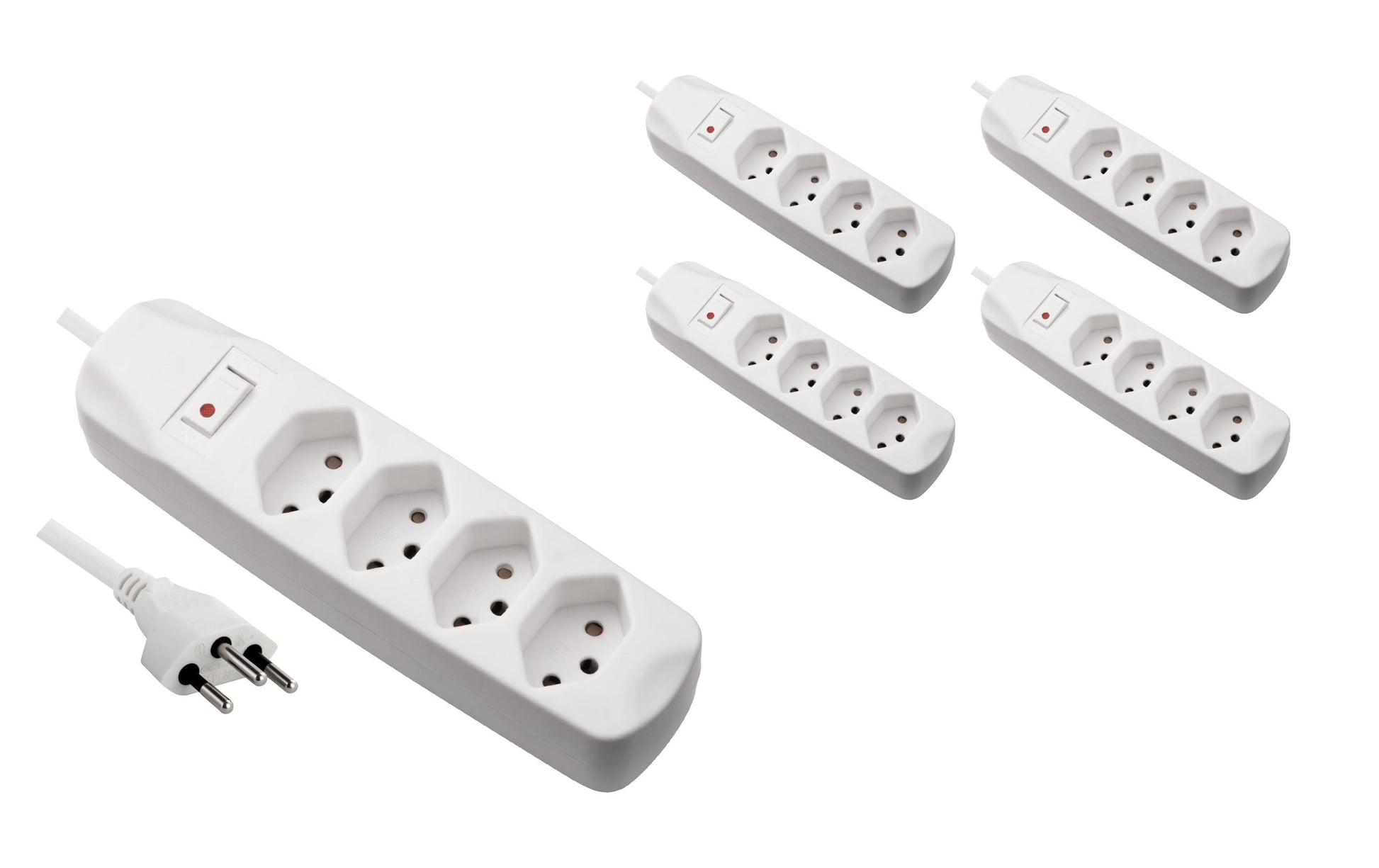 FURBER.power Steckdosenleiste – 4× T13, 1,5 m, mit Schalter, Kinderschutz, Weiss