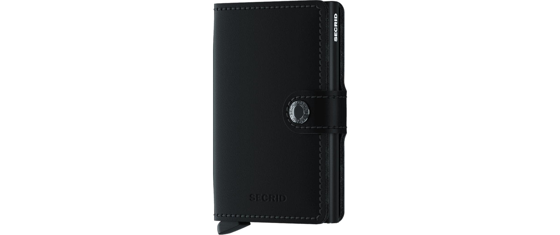 Secrid Miniwallet Kartenetui – RFID-Schutz, 10 Karten – 65 × 102 × 21 mm – Aluminium, Leder – Schwarz Matt