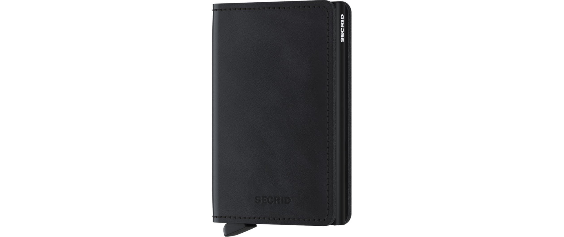 Secrid Slimwallet Kartenetui – RFID-Schutz – 68 × 102 × 16 mm, 12 Karten – Schwarz Matt – Aluminium, Leder