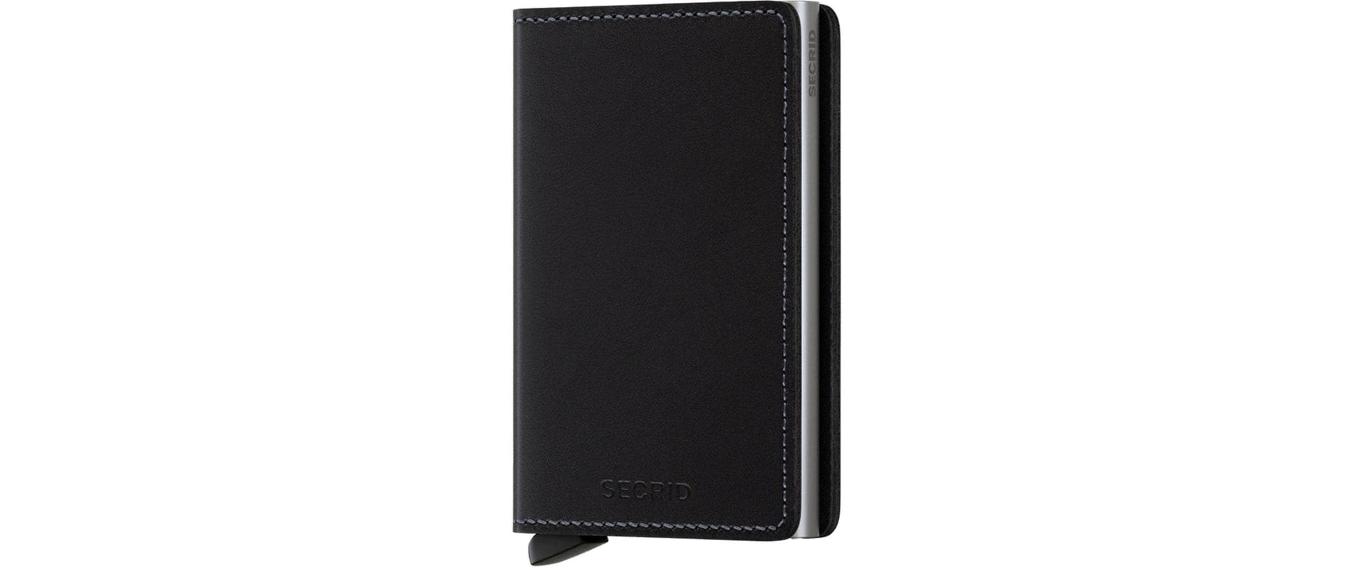 Secrid Kartenetui – RFID-Schutz, für bis zu 12 Karten – 68×16×102 mm – schwarz, Aluminium, Leder – 1 Stk.