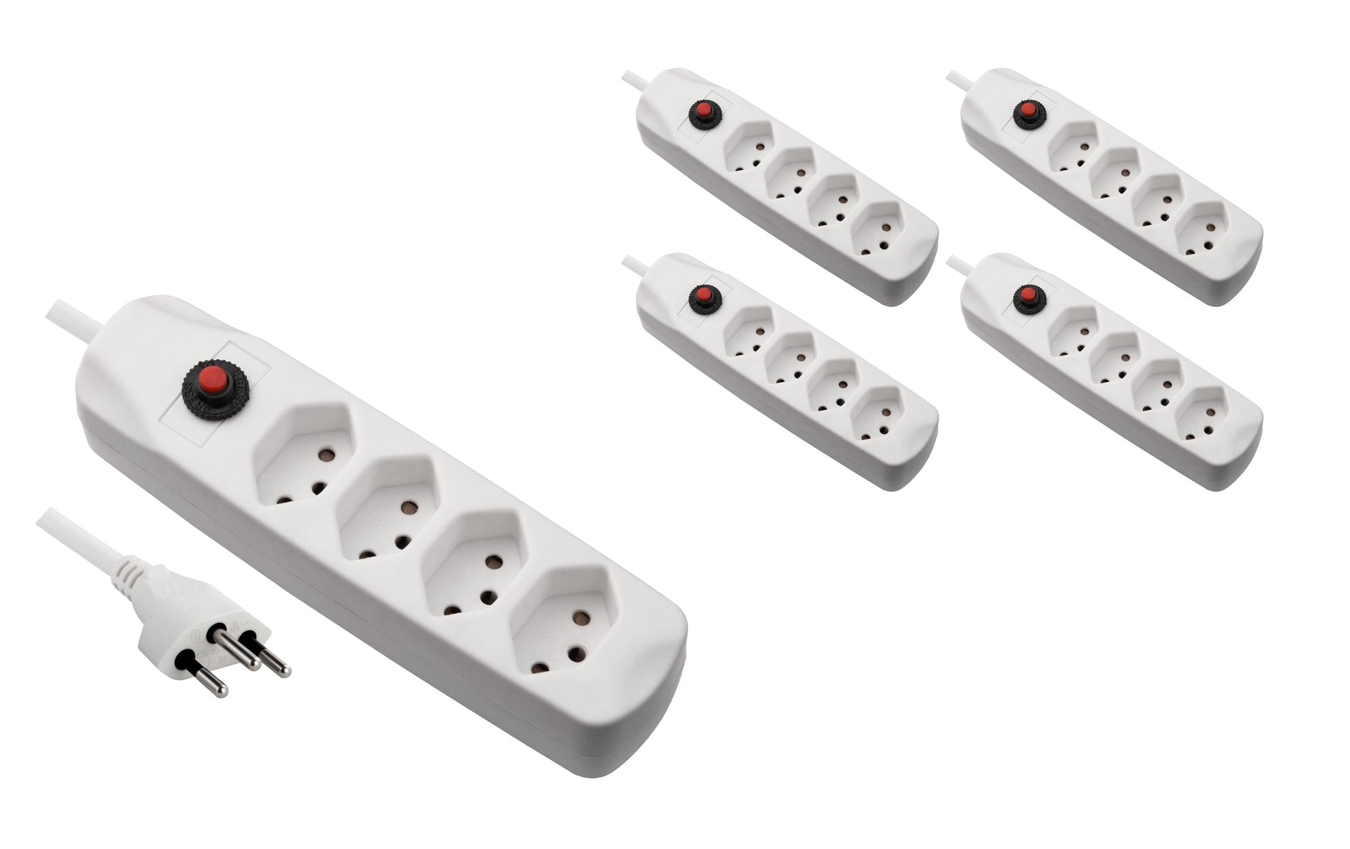 FURBER.power Standard Steckdosenleiste, 4×T13, 1,5 m, Eingang T12, Kinderschutz, Befestigungslaschen – Weiss