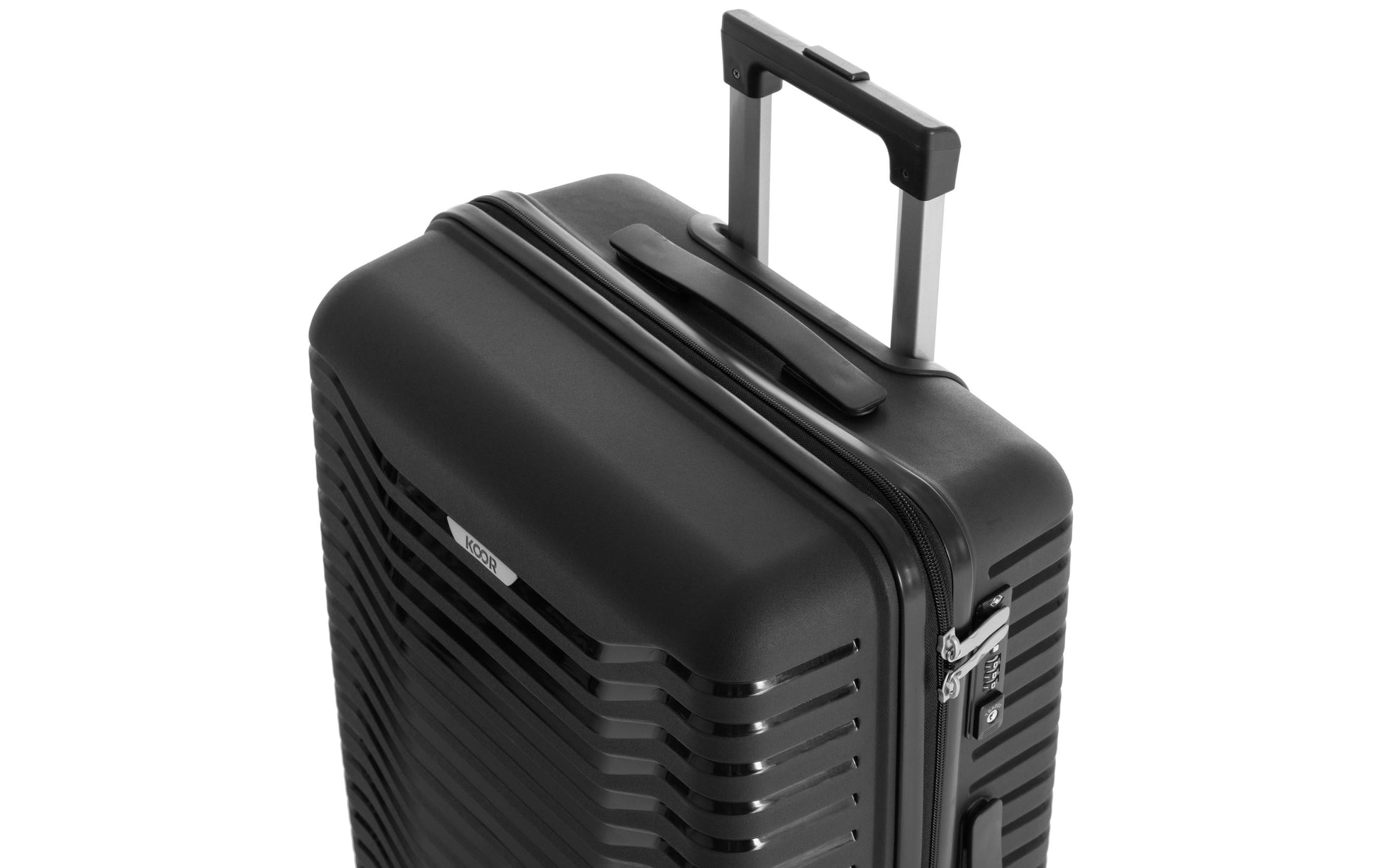 KOOR Manila – Hartschalen-Trolley, 63 l, 4 Rollen (Spinner), TSA-Schloss, PP, Schwarz, 40 × 66 × 26 cm