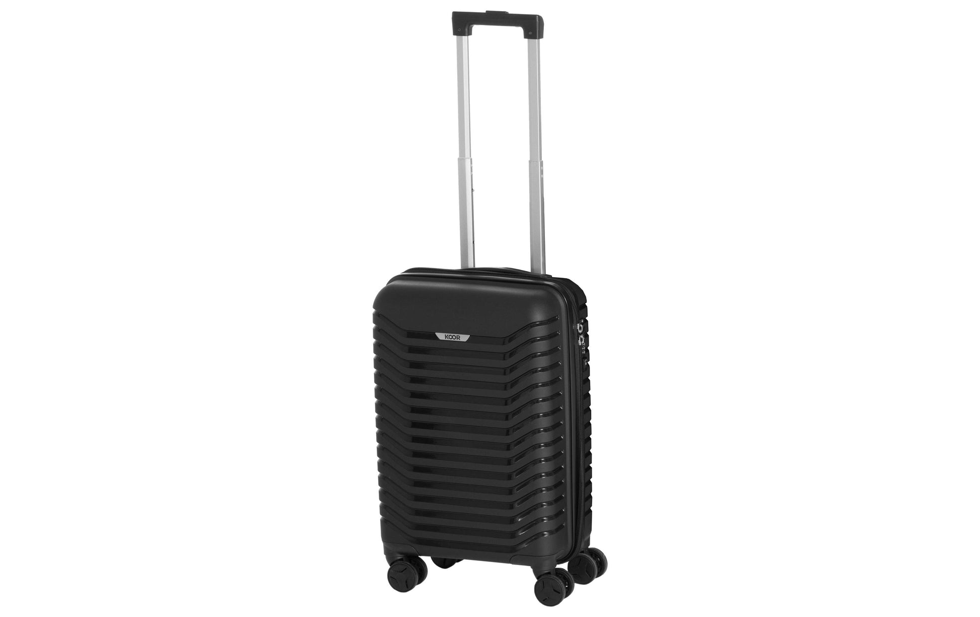 KOOR Trolley – 40 l, Hartschale, 4 Rollen, mit TSA, schwarz, 34 × 56 × 21 cm