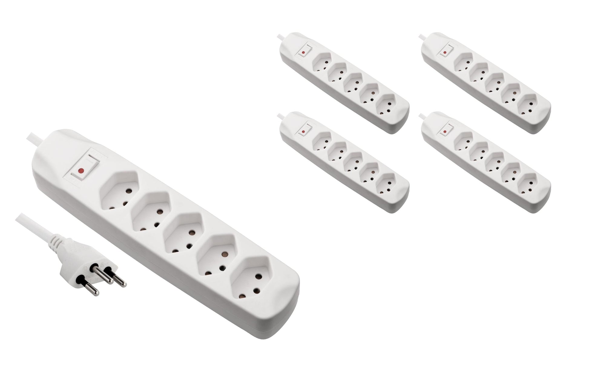 FURBER.power Steckdosenleiste – 5× T13, 1,5 m, mit Schalter, mit Kinderschutz, weiss
