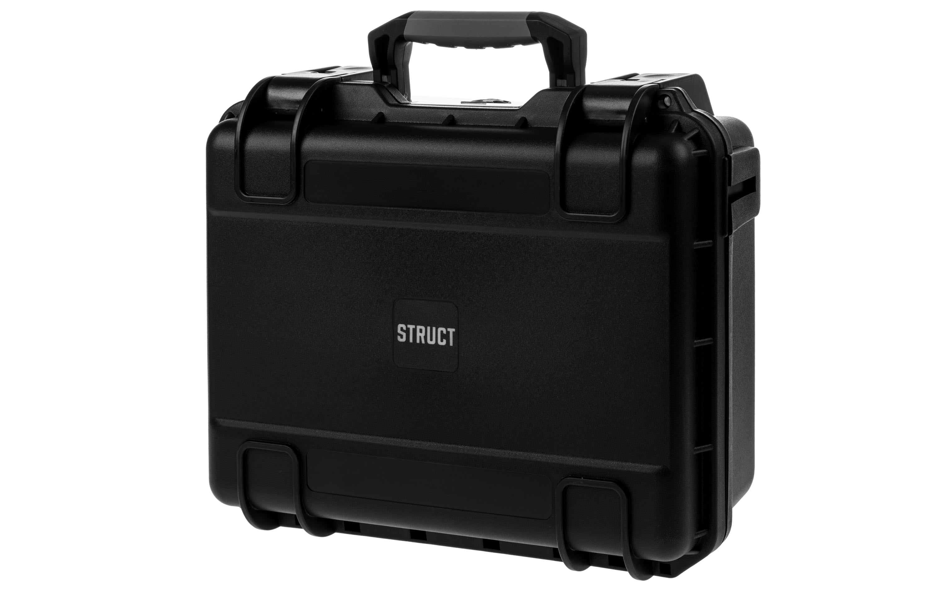 Struct D3215 Schutzkoffer 8,4 l – mit Schaumstoffeinlage, schwarz, B 318 × H 150 × T 280 mm