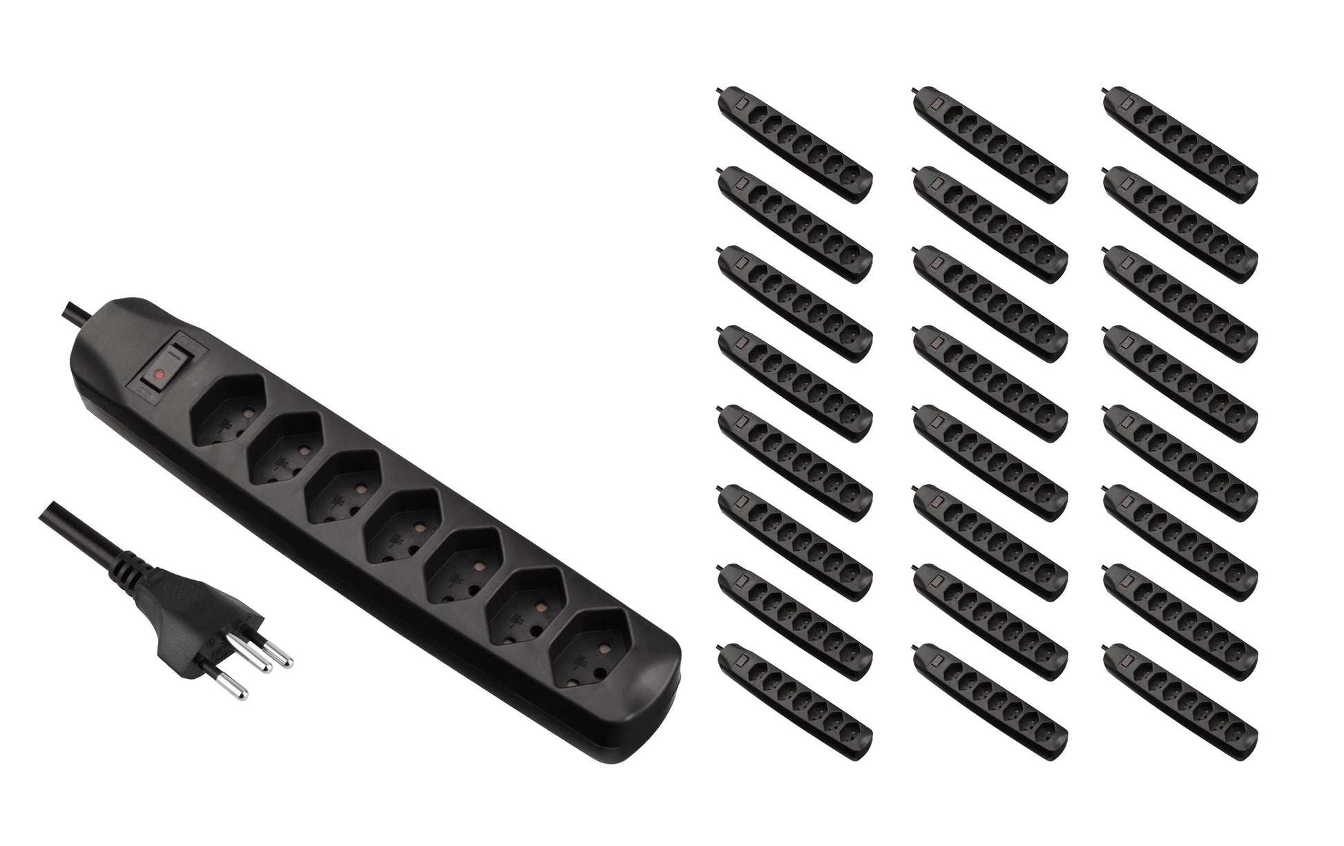 FURBER.power – Steckdosenleiste, 7× T13, mit Schalter, 1,5 m, Stecker T12