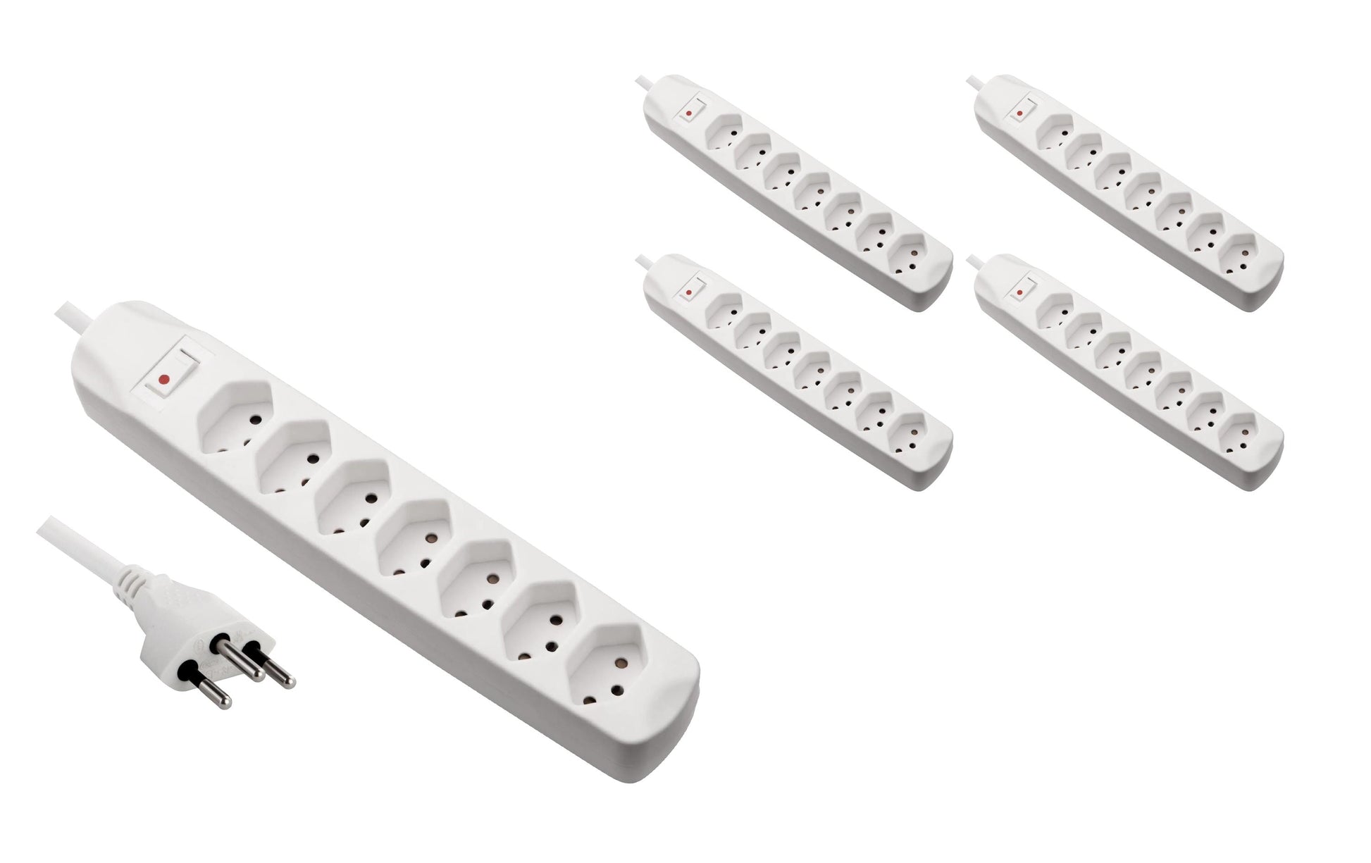 FURBER.power KIT5 – Steckdosenleiste, 7× T13, mit Schalter, 1,5 m, Stecker T12