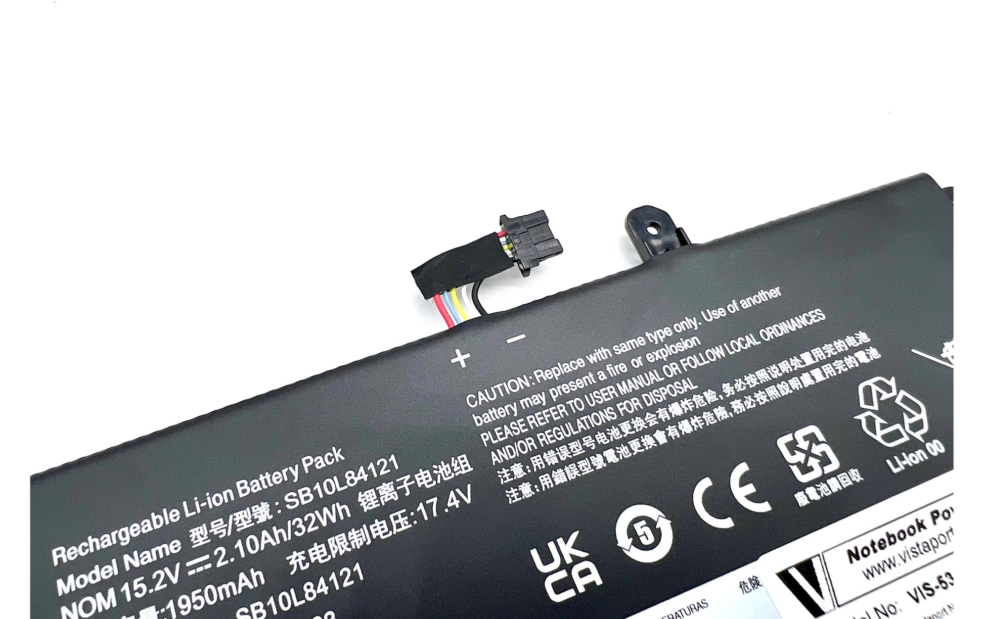 Vistaport Notebook-Akku – für Lenovo ThinkPad P51s/P52s, T570/T580 – 32 Wh, 15,2 V (4 Zellen) – Schwarz