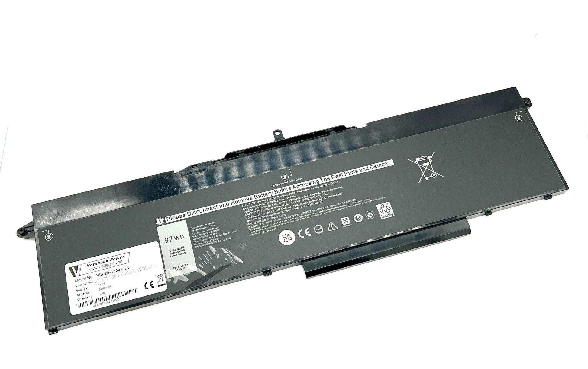 Vistaport Notebook-Akku – für Dell Latitude 15/Precision (5501/5511/15501/35514/3541/3551) – 97 Wh, 11,7 V