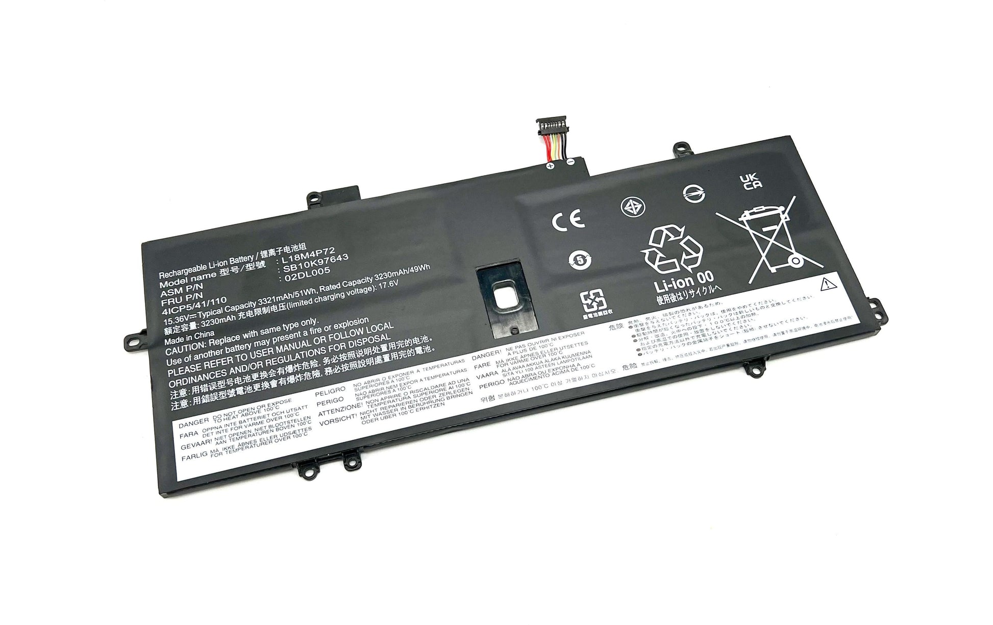 Vistaport Notebook-Akku – für Lenovo X1 Yoga (4.–5. Gen.), X1 Carbon (7.–8. Gen.) – 15,4 V, 4 Zellen – Schwarz