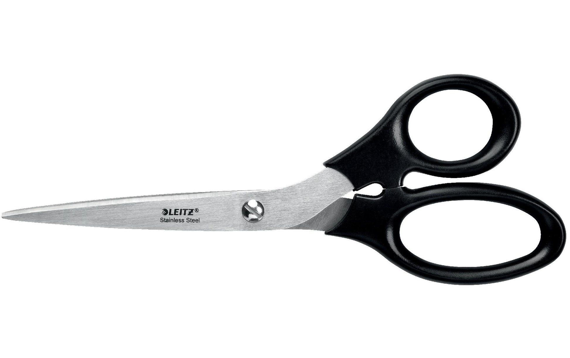Leitz Schere 20,0 cm, für Rechts- und Linkshänder – Edelstahl, Softgrip, Schwarz