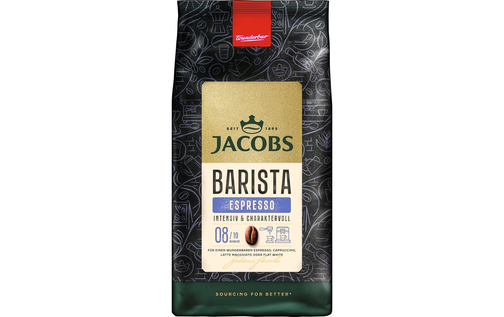 Jacobs Barista Espresso – Bohnenkaffee – Dunkel, 1 kg