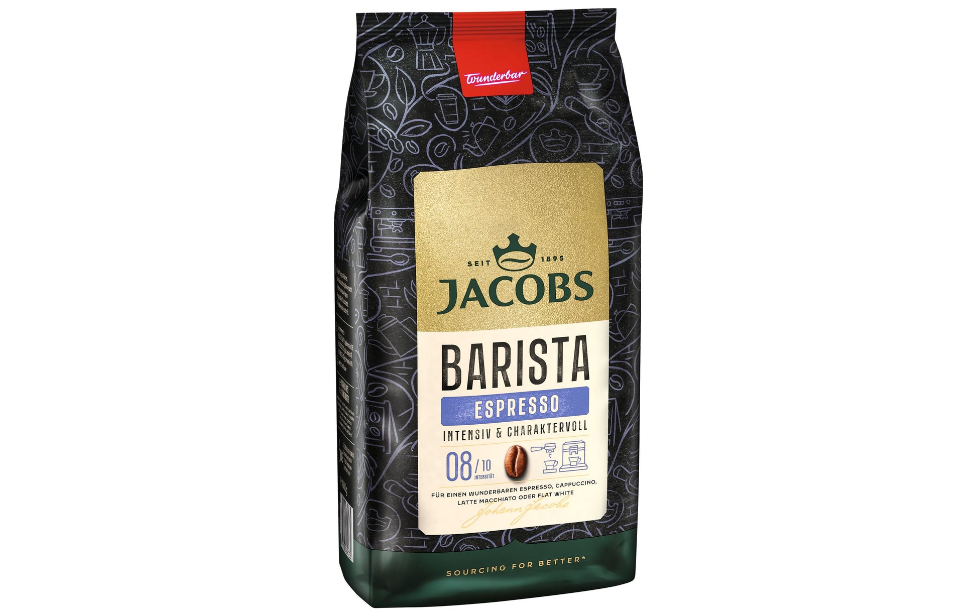Jacobs Barista Espresso – Bohnenkaffee – Dunkel, 1 kg