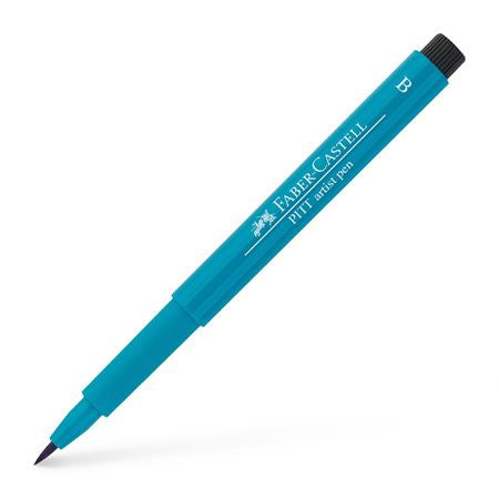 Faber-Castell Pitt Artist Pen Pinselstift – Pinselspitze, 2,5 mm, pigmentiert, wasserfest, Kobalttürkis