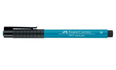 Faber-Castell Pitt Artist Pen Pinselstift – Pinselspitze, 2,5 mm, pigmentiert, wasserfest, Kobalttürkis