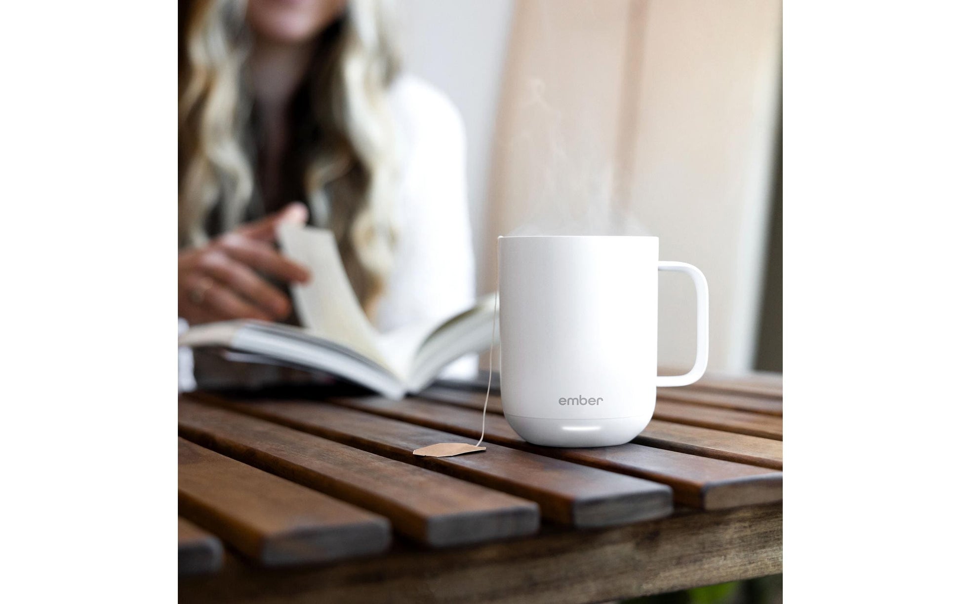 Ember Temperiertasse – 295 ml, Ø 8,3 cm, H 10,7 cm, Keramik, Weiss, App-gesteuert