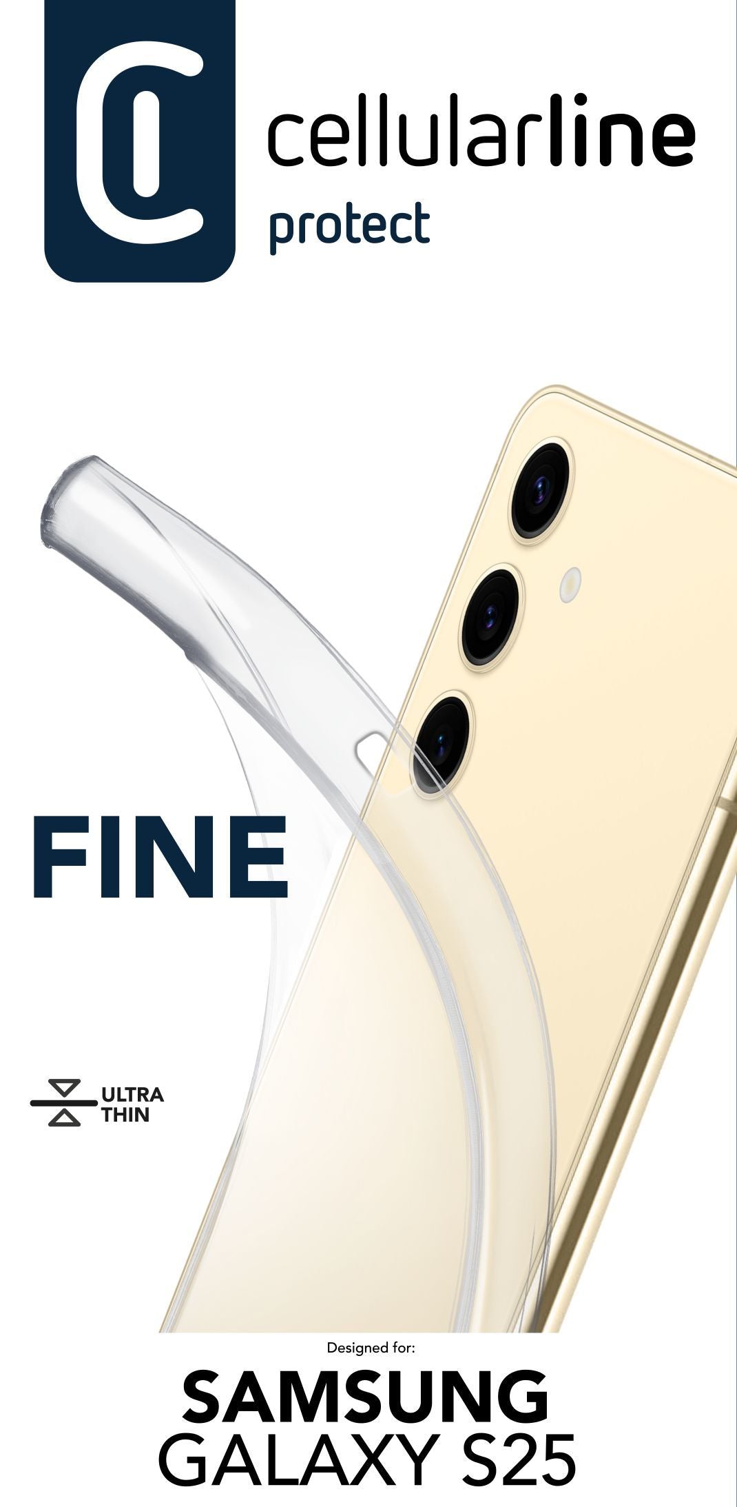 Cellularline Backcover Fine – für Samsung Galaxy S25 – transparent – Gummi