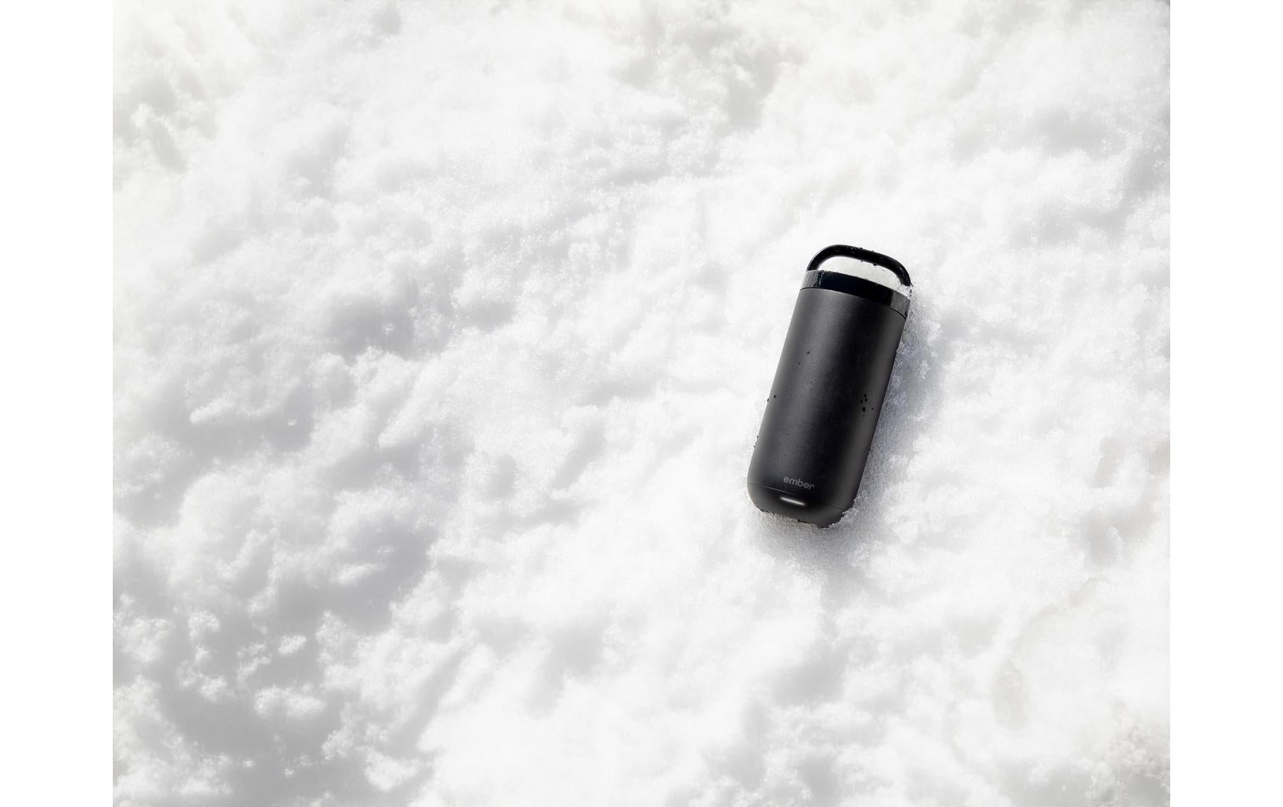 Ember Reisebecher – 473 ml, Ø 8,3 cm, H 16,5 cm, Edelstahl, Schwarz, mit Heizfunktion, auslaufsicher