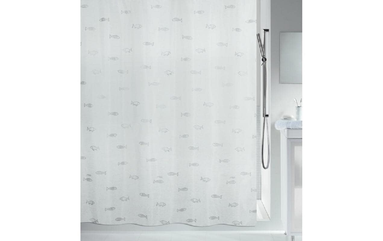 Spirella Duschvorhang – 180 × 180 cm – Grau – Polyester