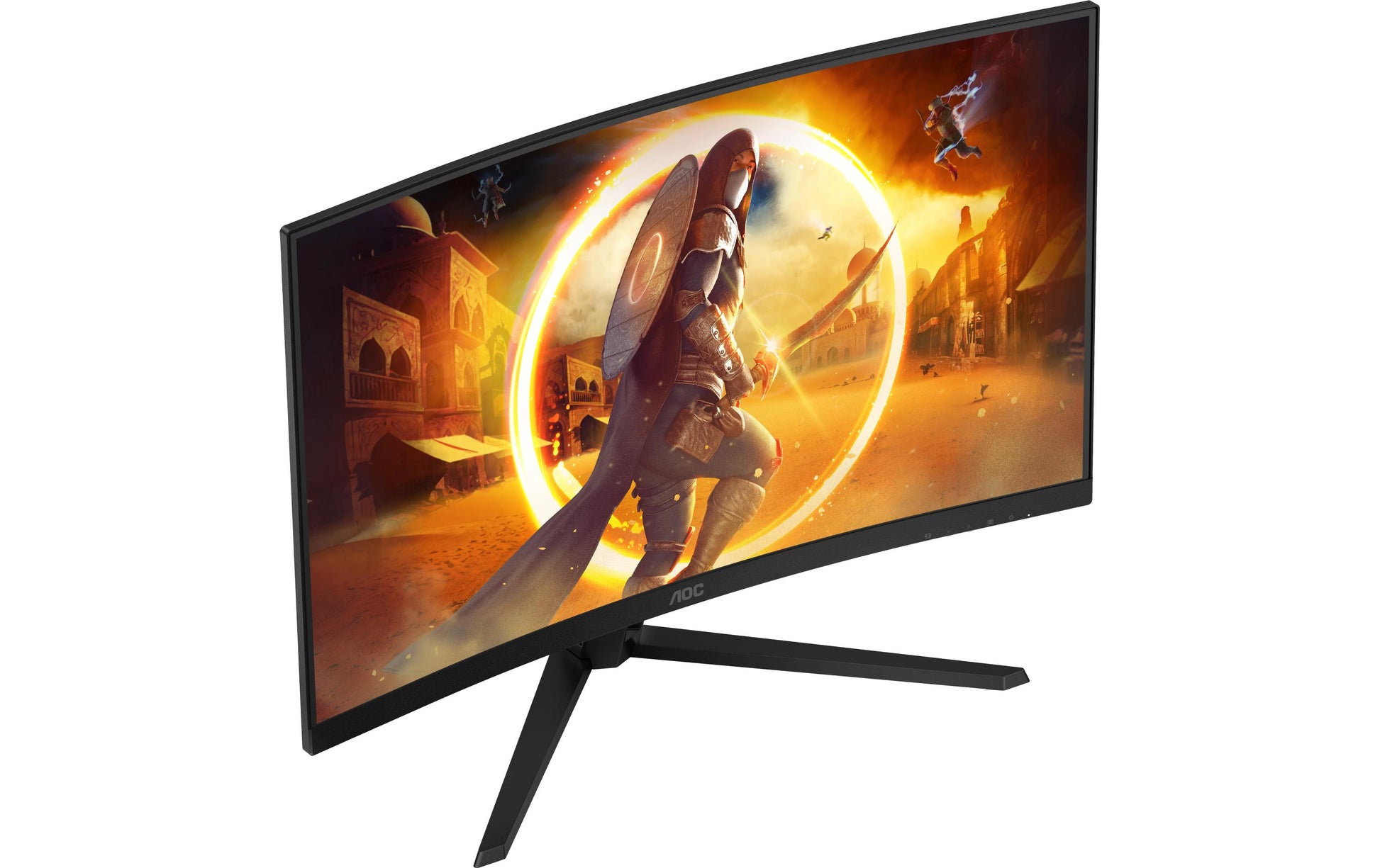 AOC CQ32G4VE – Monitor, 32", VA, 180 Hz, 300 cd/m², Gebogen, Adaptive Sync, VESA 100 × 100, Schwarz