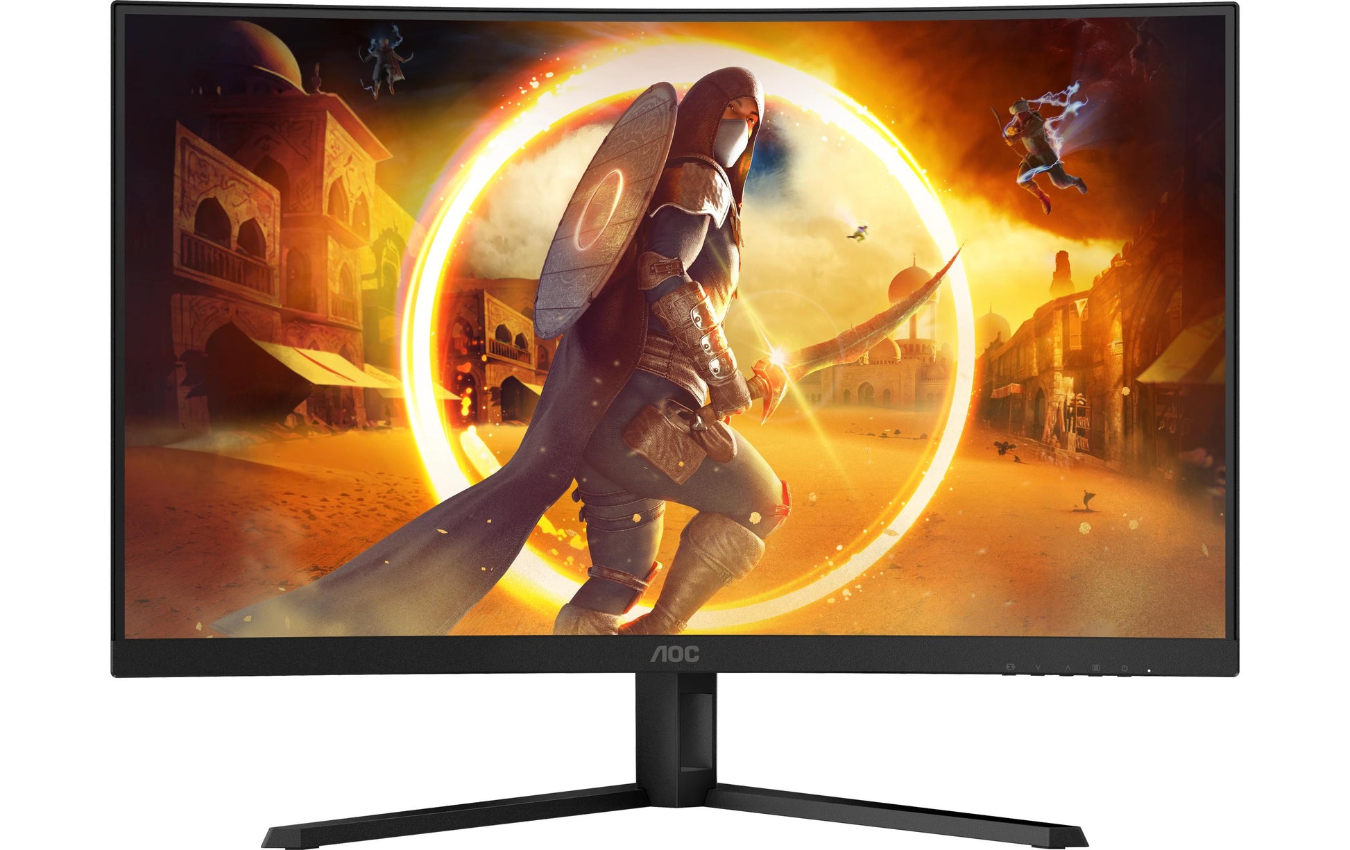 AOC CQ32G4VE – Monitor, 32", VA, 180 Hz, 300 cd/m², Gebogen, Adaptive Sync, VESA 100 × 100, Schwarz