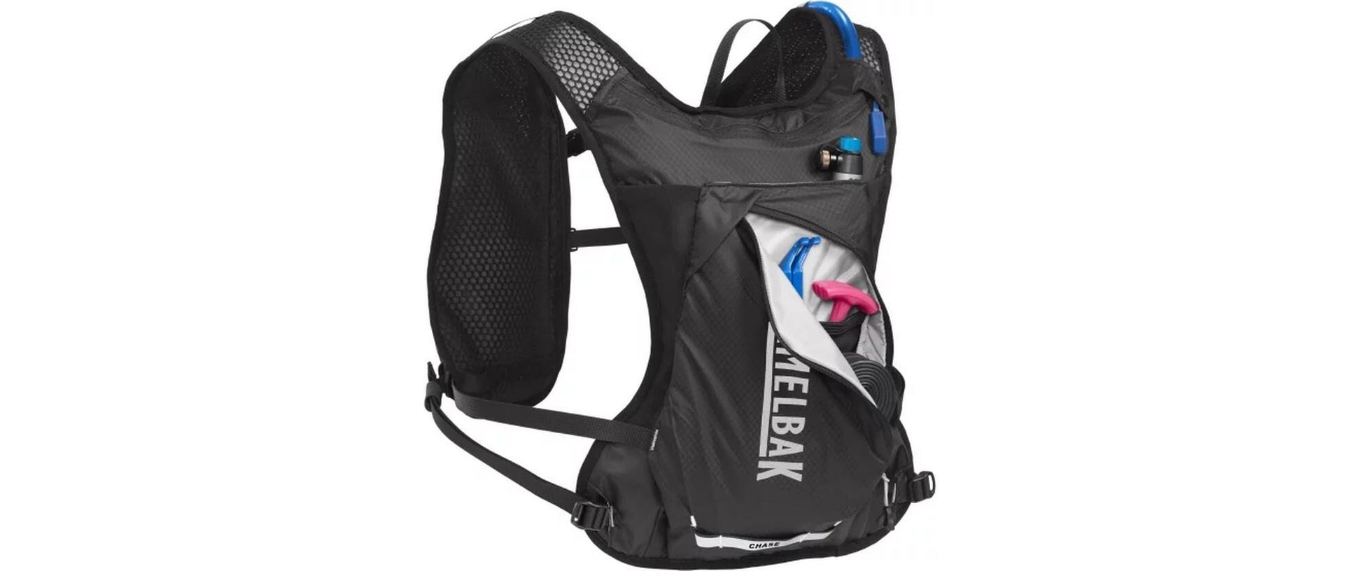 CamelBak Sportrucksack Chase Race 4 Vest – 8 l, mit Trinksystem, reflektierend – Schwarz