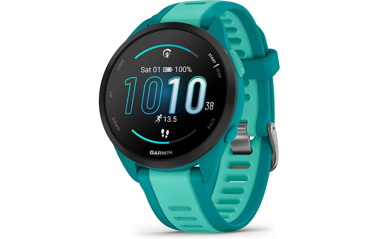 Garmin Forerunner 165 Music – GPS-Smartwatch – 43 mm, 1,2", GPS, WLAN, 50 m, Türkis, Sportarmband