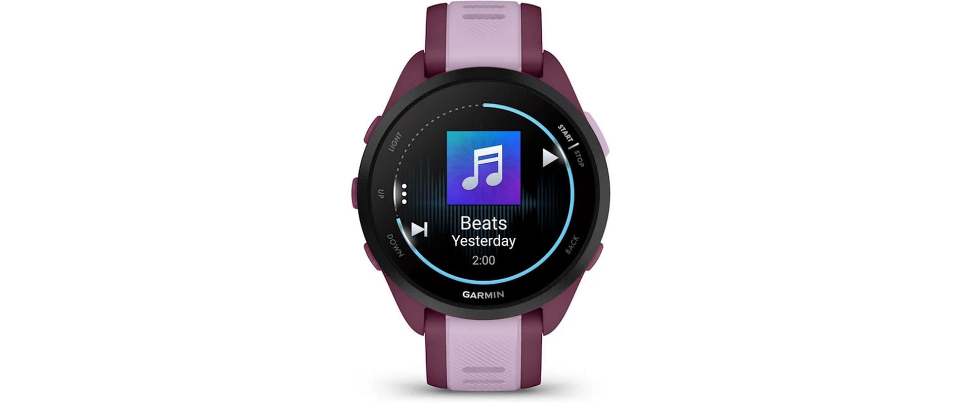 Garmin Forerunner 165 Music – GPS-Smartwatch – 43 mm, 1,2", GPS, Bluetooth, Schwimmen, Beere/Flieder