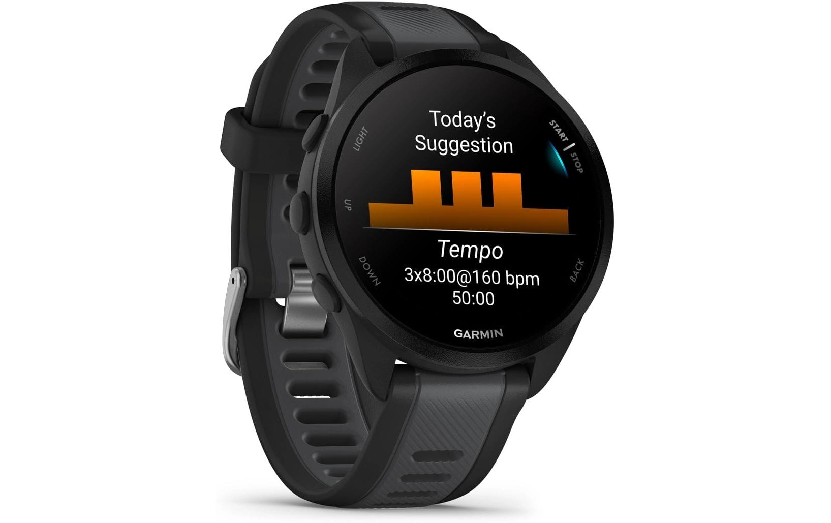 Garmin Forerunner 165 Music – GPS-Smartwatch – 43 mm, 1,2", GPS, ANT+, Schwimmen, Schwarz/Dunkelgrau, Sportarmband