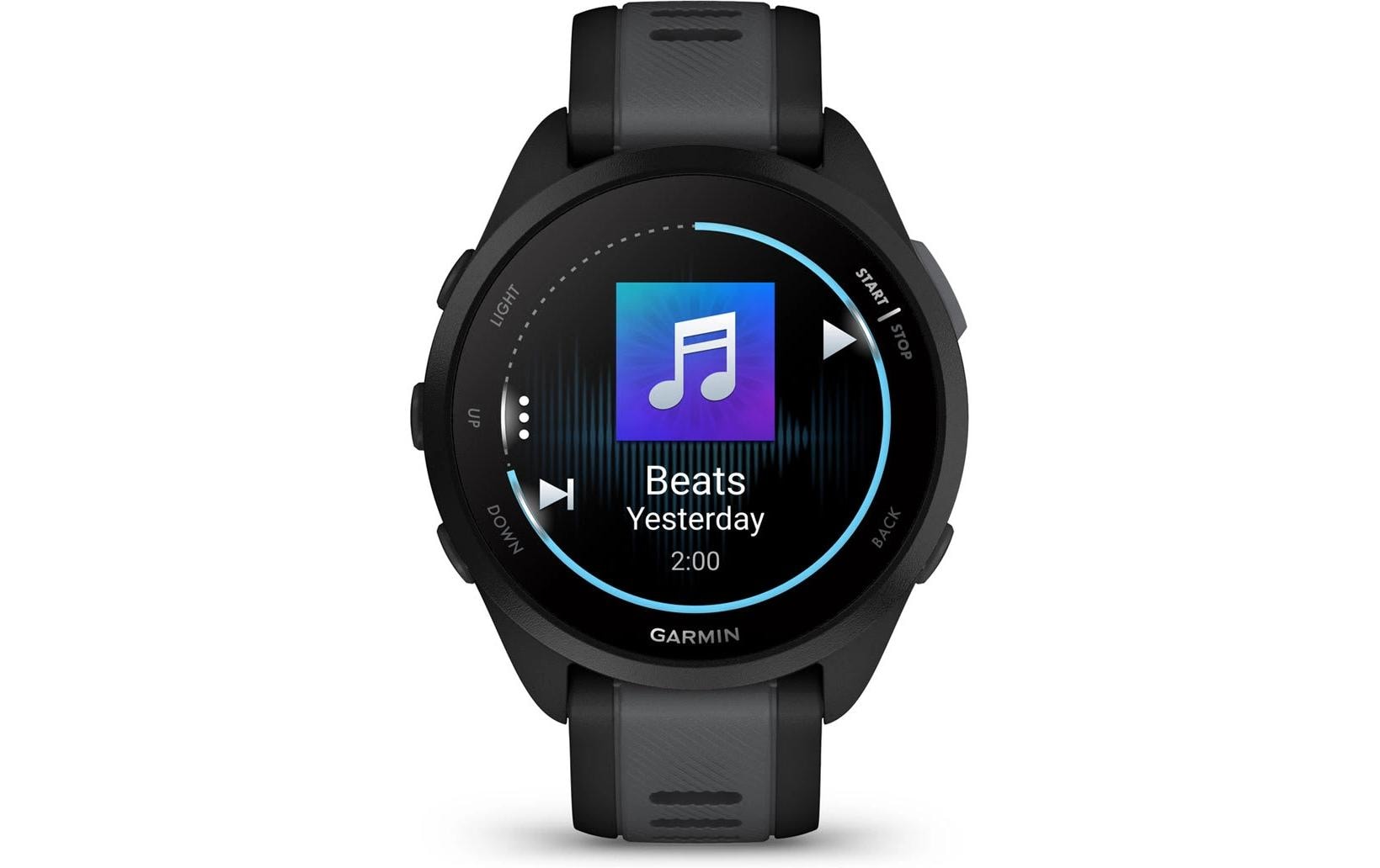 Garmin Forerunner 165 Music – GPS-Smartwatch – 43 mm, 1,2", GPS, ANT+, Schwimmen, Schwarz/Dunkelgrau, Sportarmband