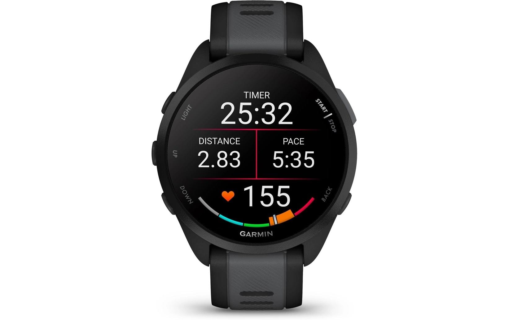 Garmin Forerunner 165 Music – GPS-Smartwatch – 43 mm, 1,2", GPS, ANT+, Schwimmen, Schwarz/Dunkelgrau, Sportarmband