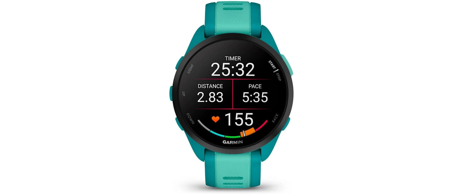 Garmin Forerunner 165 Music – GPS-Smartwatch – 43 mm, 1,2", GPS, WLAN, 50 m, Türkis, Sportarmband