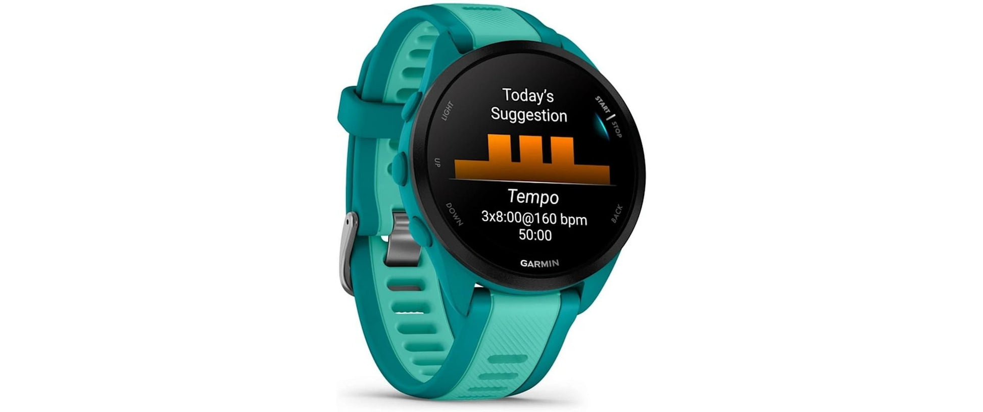 Garmin Forerunner 165 Music – GPS-Smartwatch – 43 mm, 1,2", GPS, WLAN, 50 m, Türkis, Sportarmband