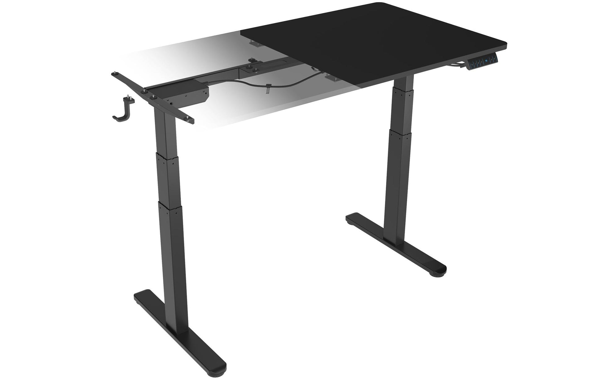 ICY BOX Stehtisch – 140 × 70 × 128 cm – Schwarz – Höhenverstellbar