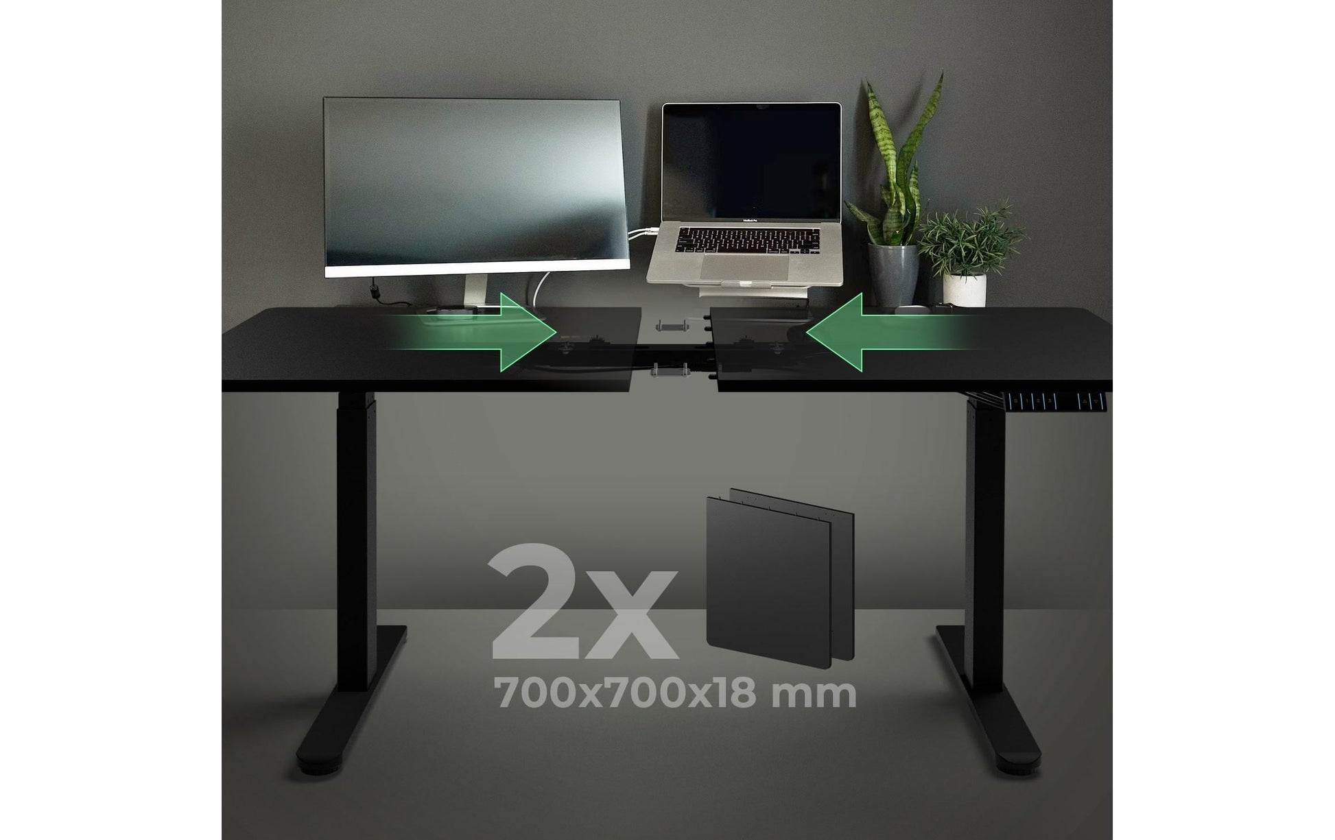 ICY BOX Stehtisch – 140 × 70 × 128 cm – Schwarz – Höhenverstellbar
