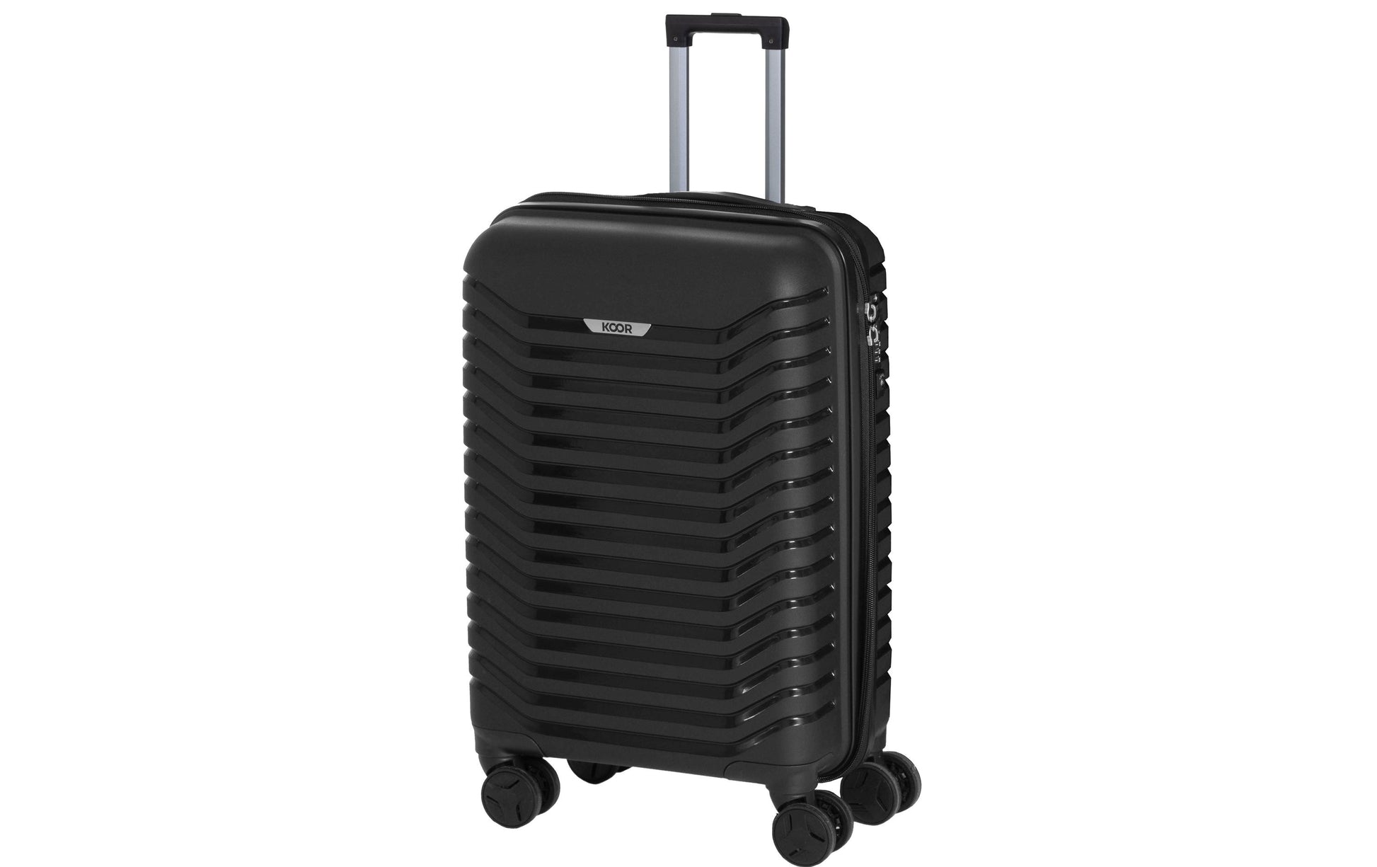 KOOR Trolley – 95 l, PP, 4 Rollen, mit TSA, schwarz, 46 × 76 × 30 cm