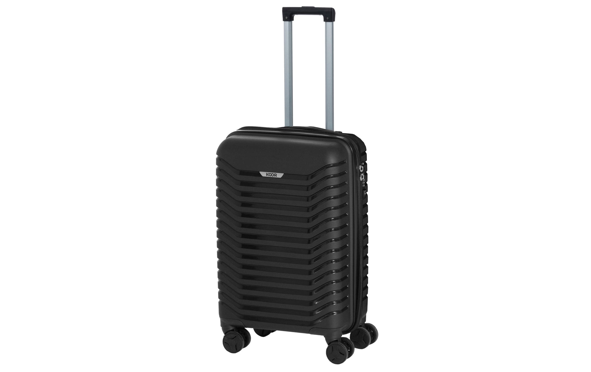 KOOR Manila – Hartschalen-Trolley, 63 l, 4 Rollen (Spinner), TSA-Schloss, PP, Schwarz, 40 × 66 × 26 cm