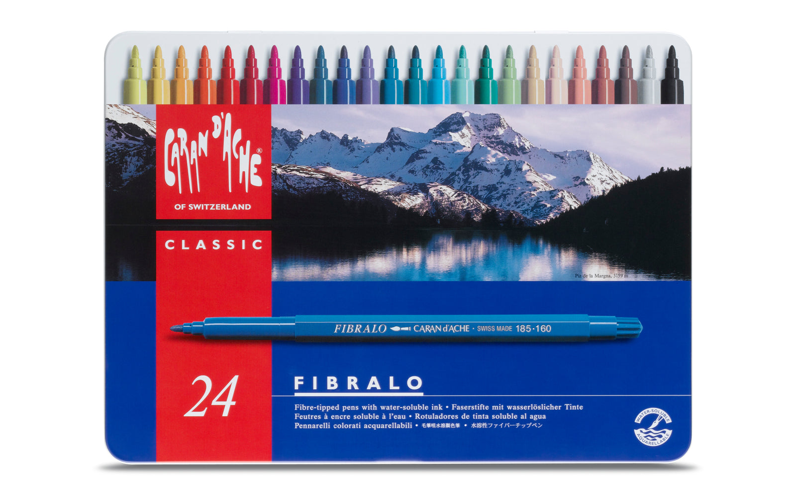 Caran d-Ache Caran d'Ache – Filzstifte, Strichbreite 2,8 mm, auswaschbar, 24 Farben