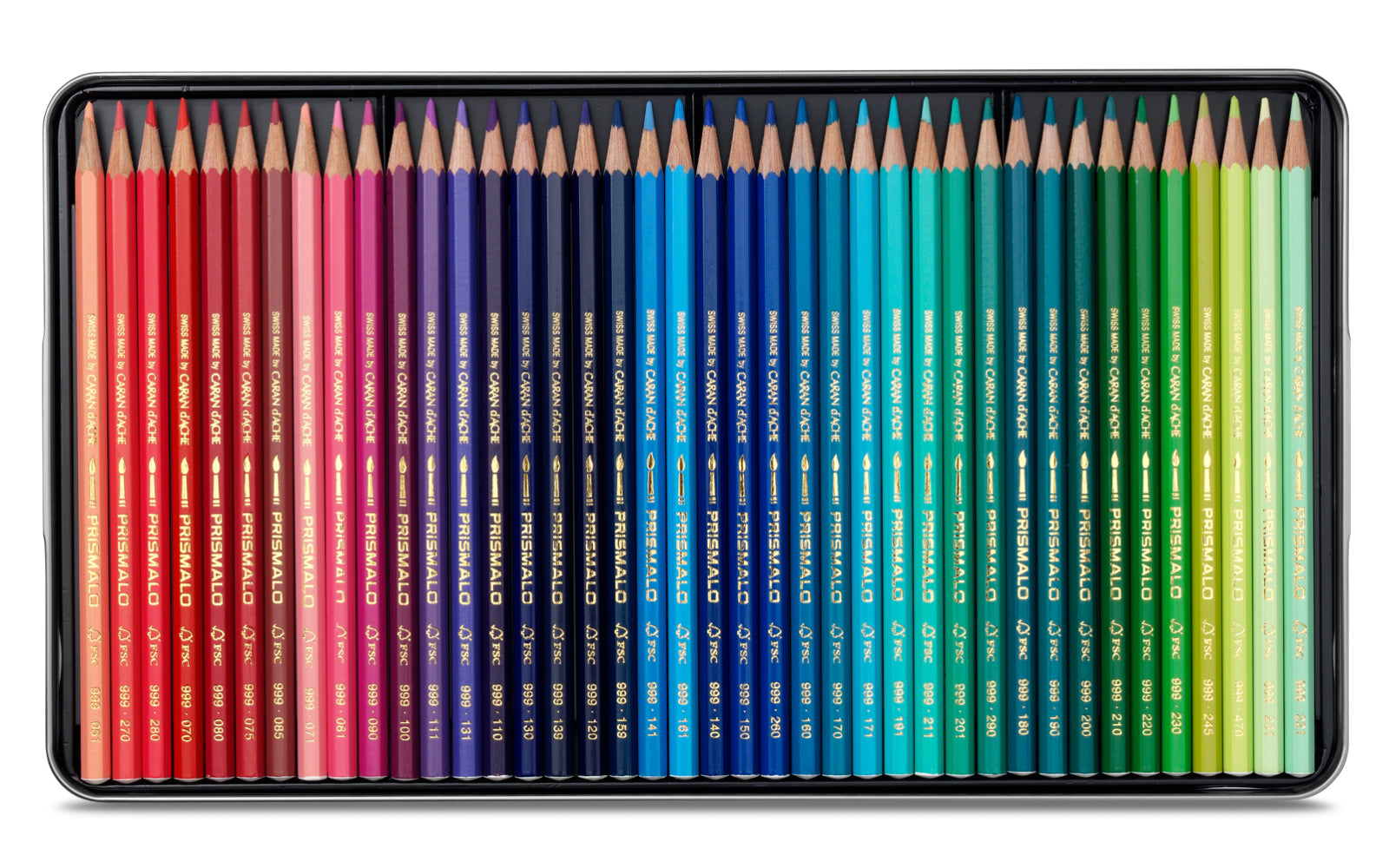 Caran d-Ache Caran d'Ache Prismalo Aquarellfarbstifte – 80 Farben, im Metalletui, Ø 3 mm, FSC