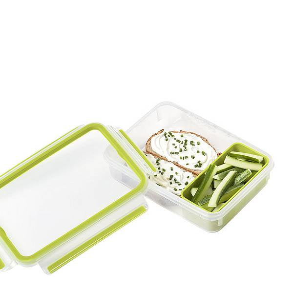 EMSA Lunchbox 1,2 l, 16,3 × 22,5 × 5,8 cm, Polypropylen (PP)/Thermoplastisches Elastomer (TPE), grün
