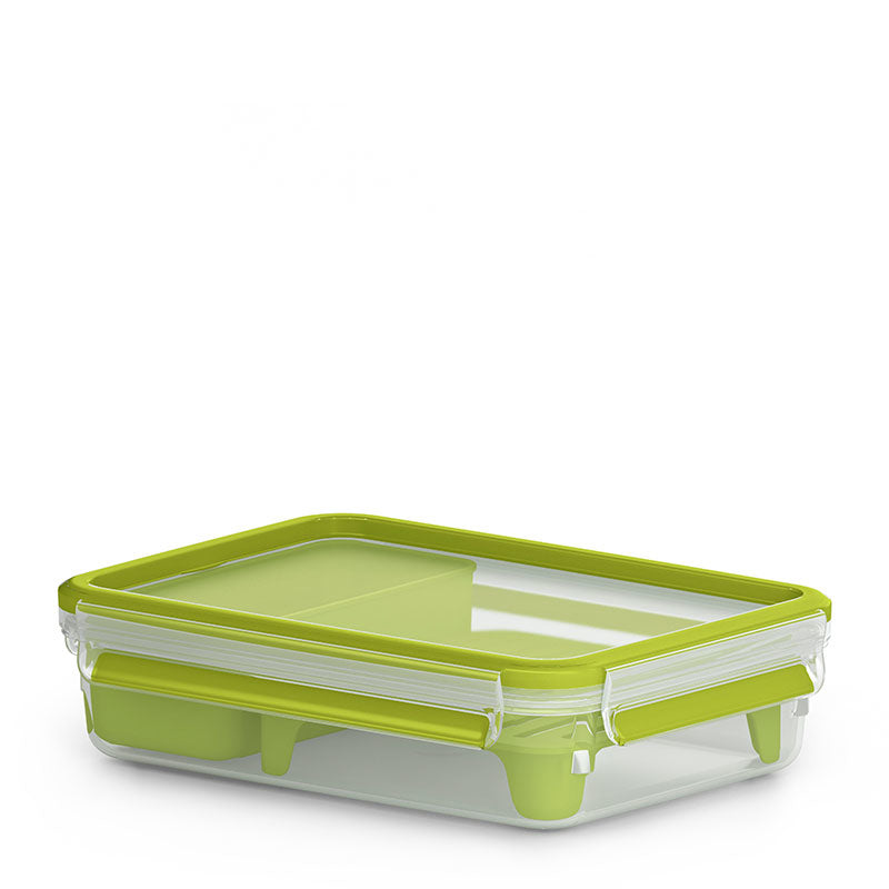 EMSA Lunchbox 1,2 l, 16,3 × 22,5 × 5,8 cm, Polypropylen (PP)/Thermoplastisches Elastomer (TPE), grün