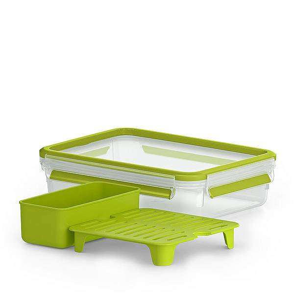 EMSA Lunchbox 1,2 l, 16,3 × 22,5 × 5,8 cm, Polypropylen (PP)/Thermoplastisches Elastomer (TPE), grün