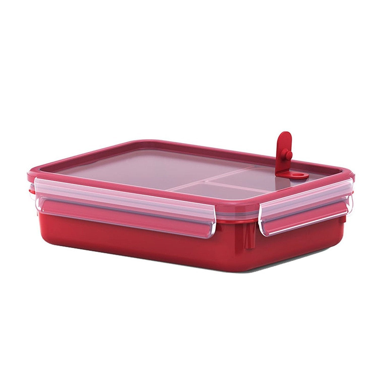 EMSA Vorratsdose 1,2 l, 22,5 × 16,3 × 5,8 cm, Polypropylen (PP)/TPE, Rot/Transparent