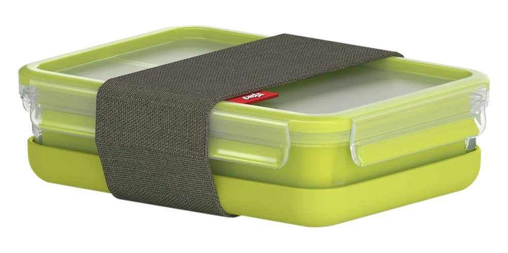 EMSA Lunchbox 1,2 l, 22,5 × 16,3 × 6,3 cm, Polypropylen (PP)/Thermoplastisches Elastomer (TPE), grün