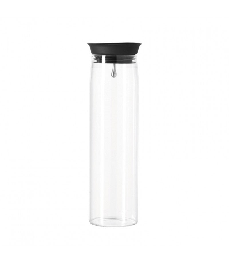 LEONARDO Karaffe Brioso – 1 l, Ø 8,5 cm, Borosilikatglas, Transparent, mit Silikondeckel, spülmaschinenfest