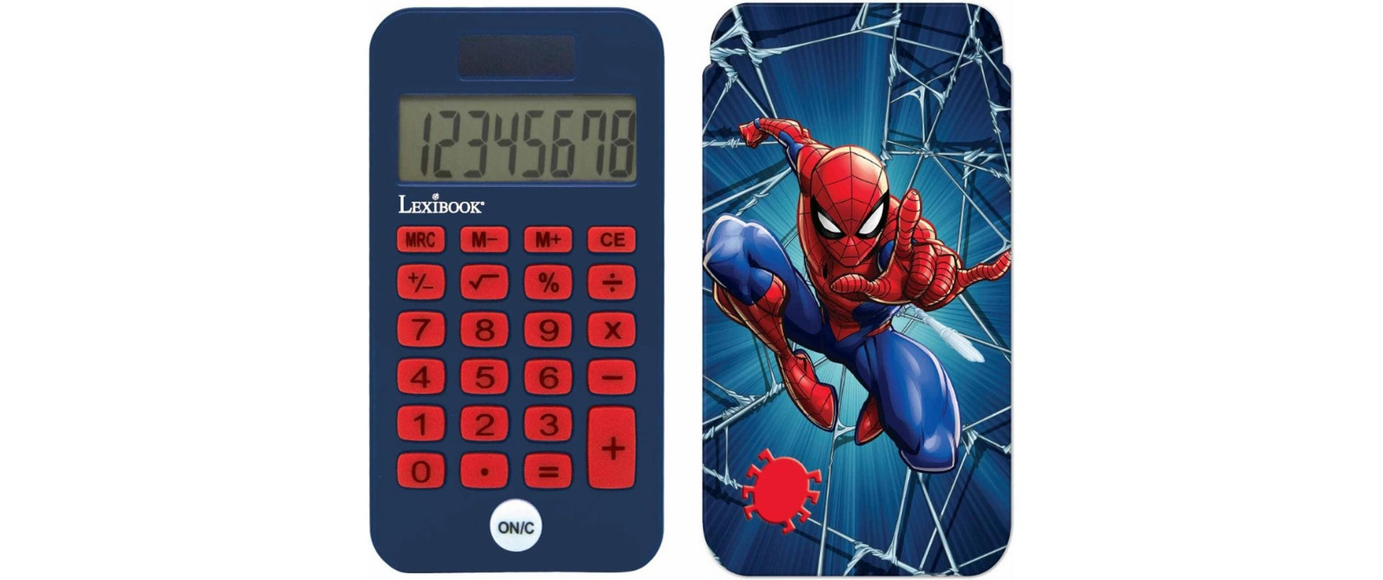Lexibook SpiderMan Taschenrechner – 8-stellig – Solar/Batterie, mit Schutzabdeckung – Mehrfarbig