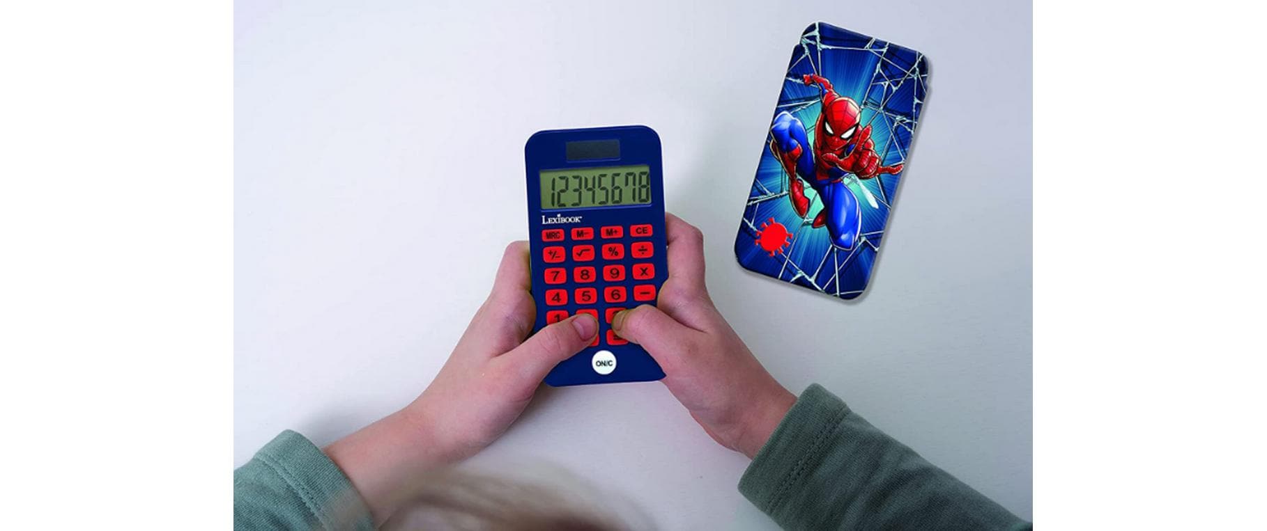 Lexibook SpiderMan Taschenrechner – 8-stellig – Solar/Batterie, mit Schutzabdeckung – Mehrfarbig