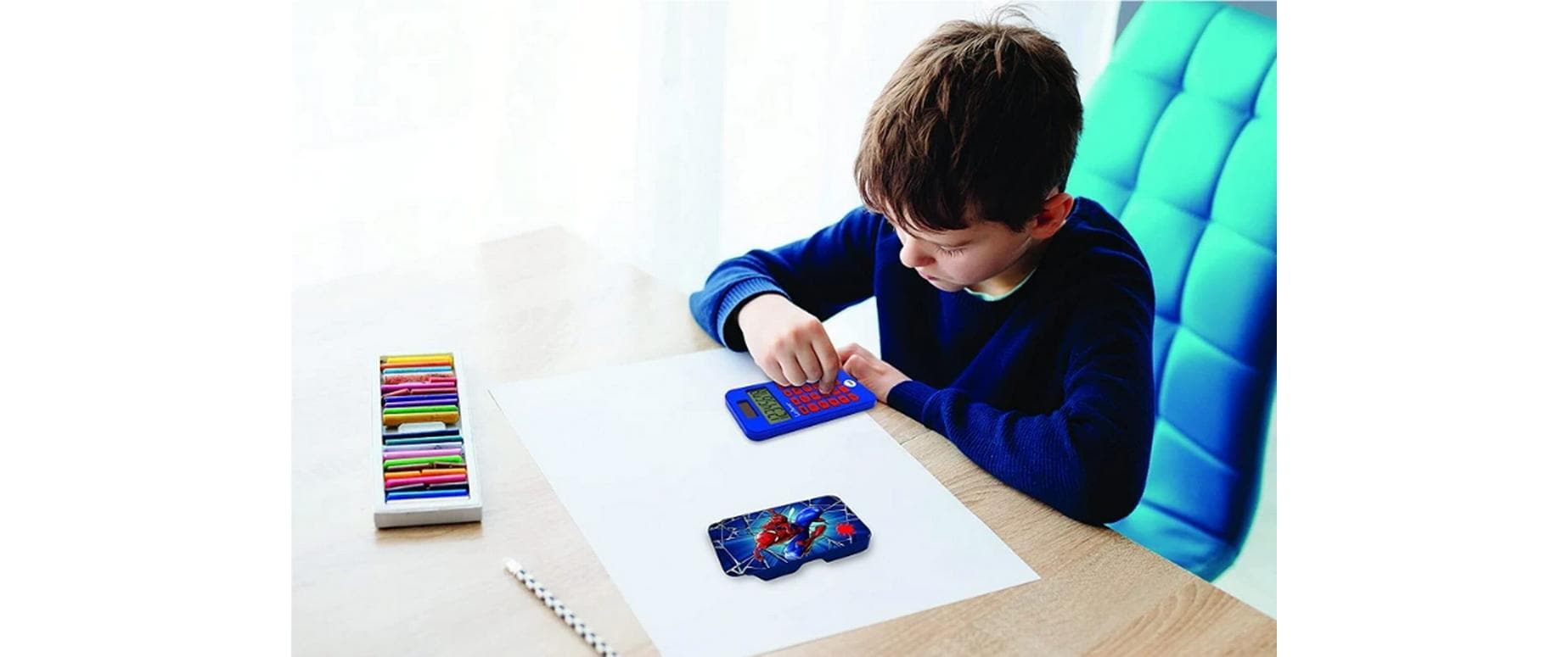 Lexibook SpiderMan Taschenrechner – 8-stellig – Solar/Batterie, mit Schutzabdeckung – Mehrfarbig