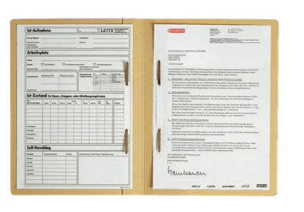 Leitz Schnellhefter Zweifalzhefter – A4, Manilakarton, Chamois, kaufmännisch/Behördenheftung, 320 g/m², 50 Stk